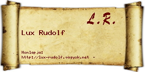 Lux Rudolf névjegykártya
